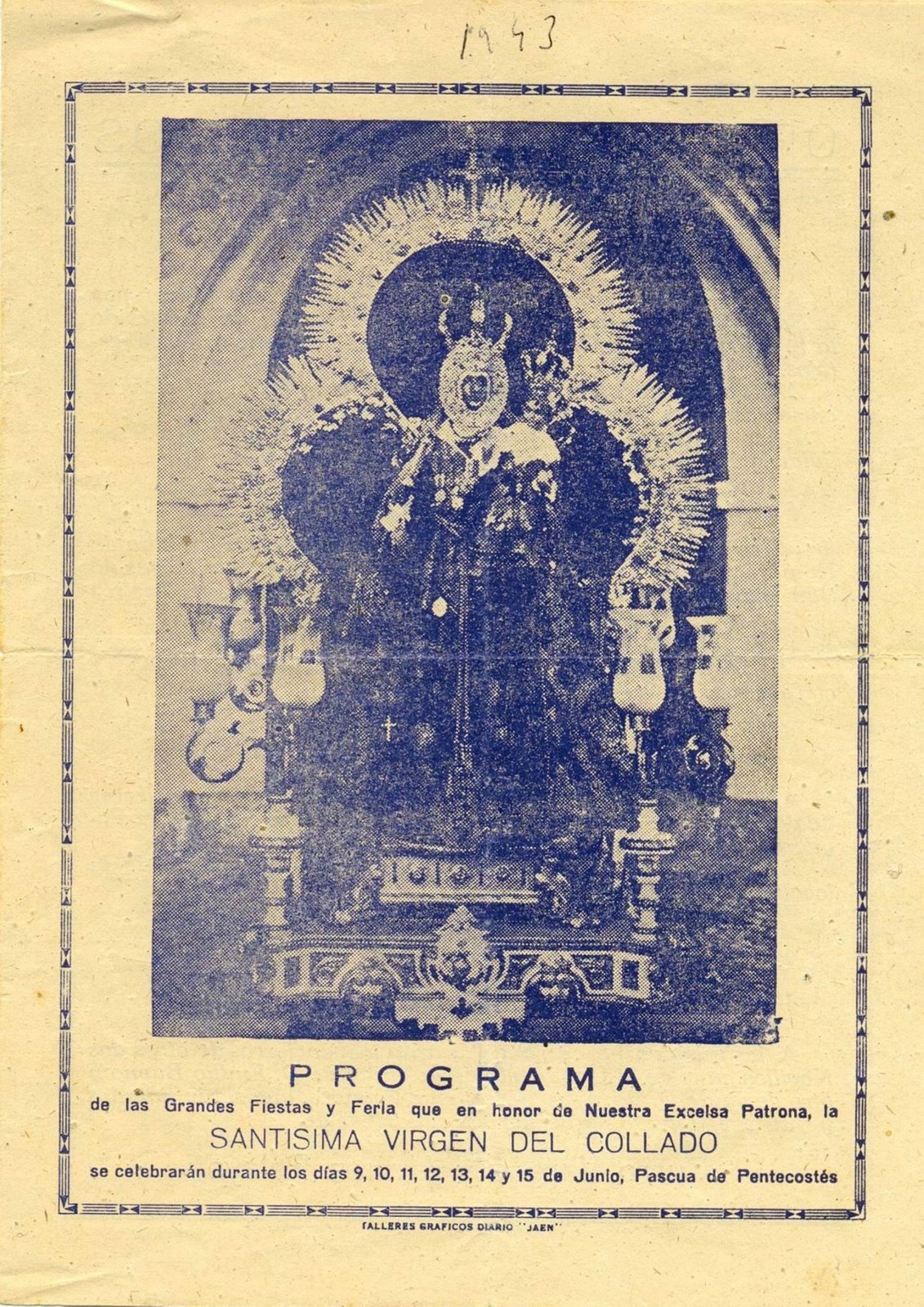 Fiestas de Pascuamayo en honor de la Virgen del Collado 1943 Santisteban del Puerto